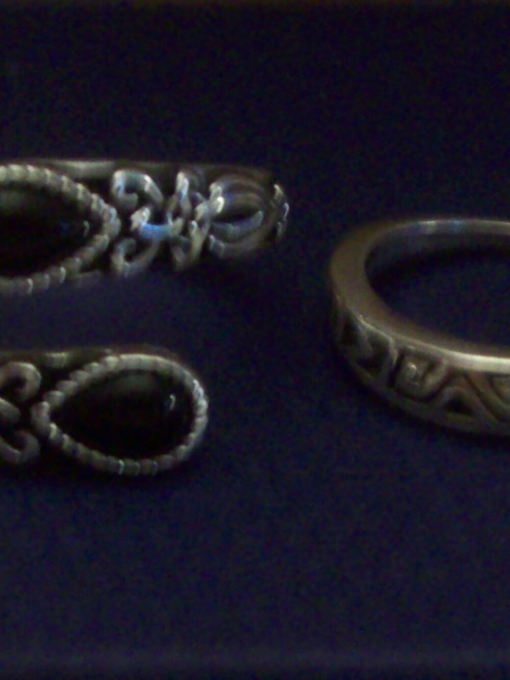 Pair of Beautiful Vintage Sterling Silver Rings, Size 7 and 8, EUC